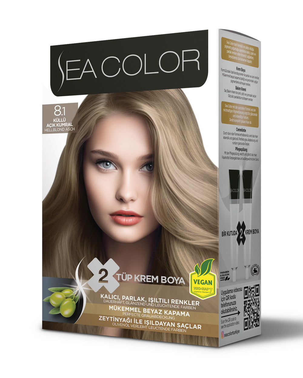 SEA COLOR 8.1 ASH LIGHT BLONDE
