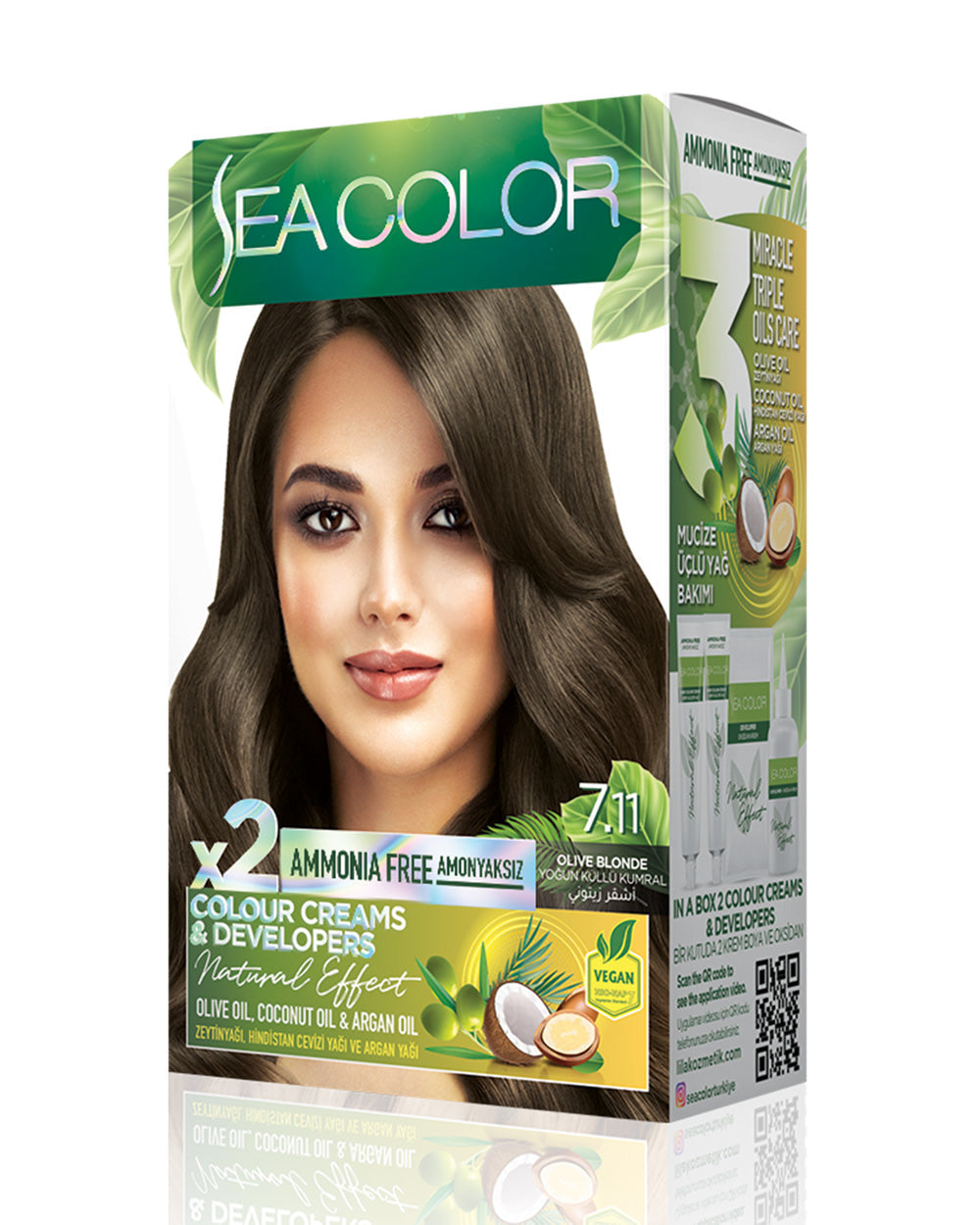 SEA COLOR AMMONIA FREE 7.11 OLIVE BLONDE