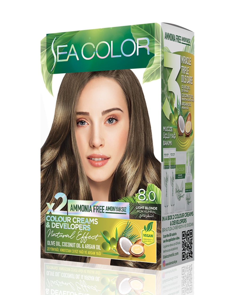 SEA COLOR AMMONIA FREE 8.0 LIGHT BLONDE